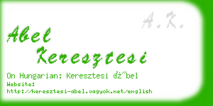 abel keresztesi business card